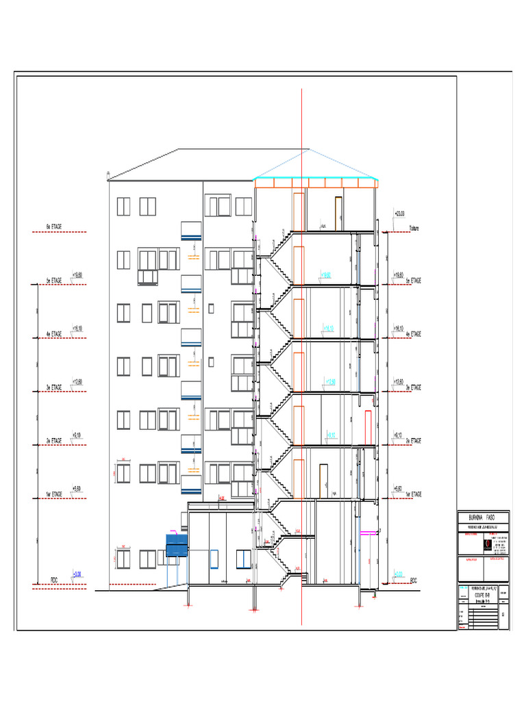 Plans r+6 ...... Ouahigouya Mai 2023-Model - Pdf..coupe BB | PDF