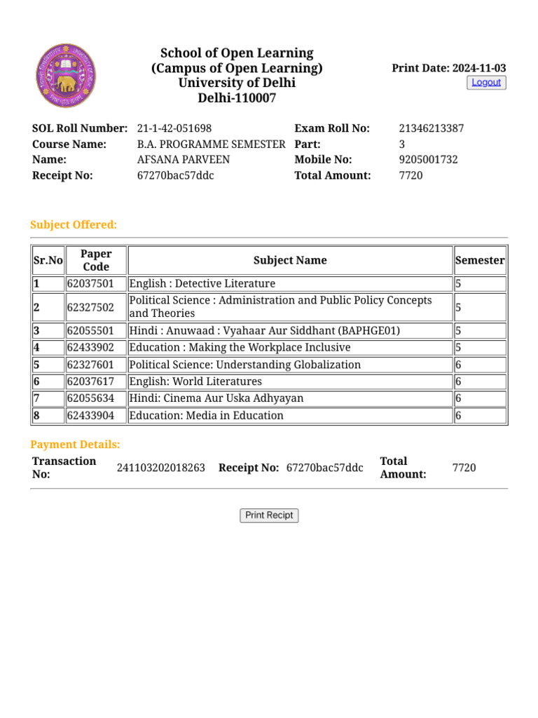 SOL Submitted Form | PDF