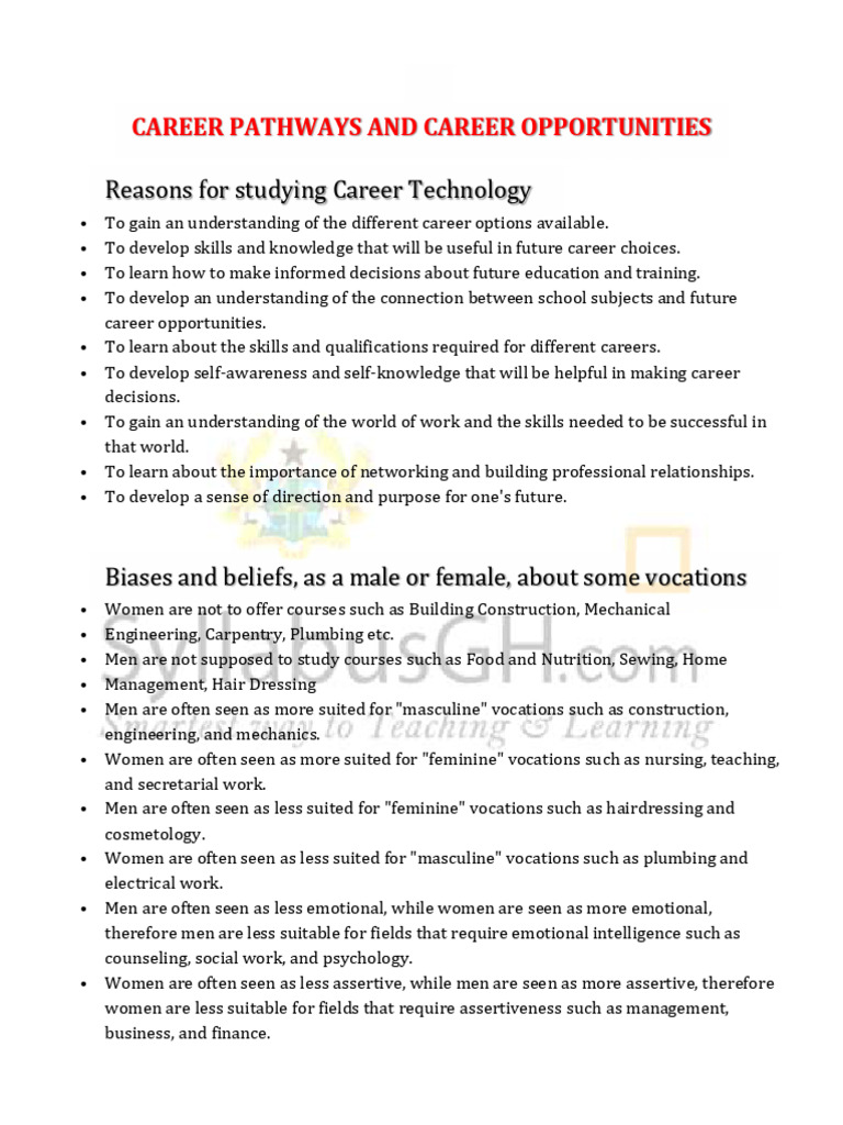 Career Opportunities And Entrepreneurship Pdf Entrepreneurship