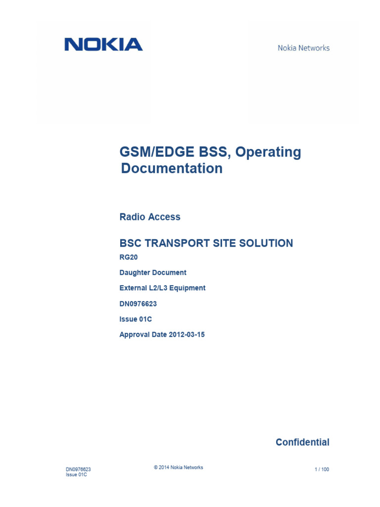 GSM/EDGE BSS, Operating Documentation: BSC Transport Site Solution ...