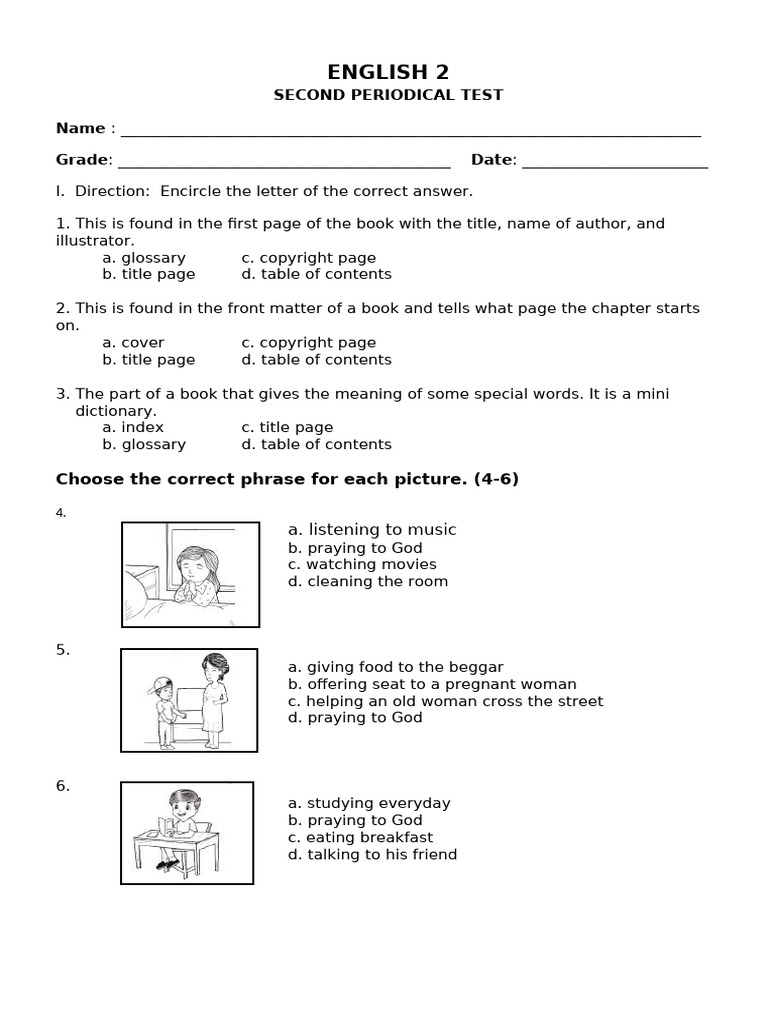 2nd PT in Eng 2 | PDF | Language Arts & Discipline