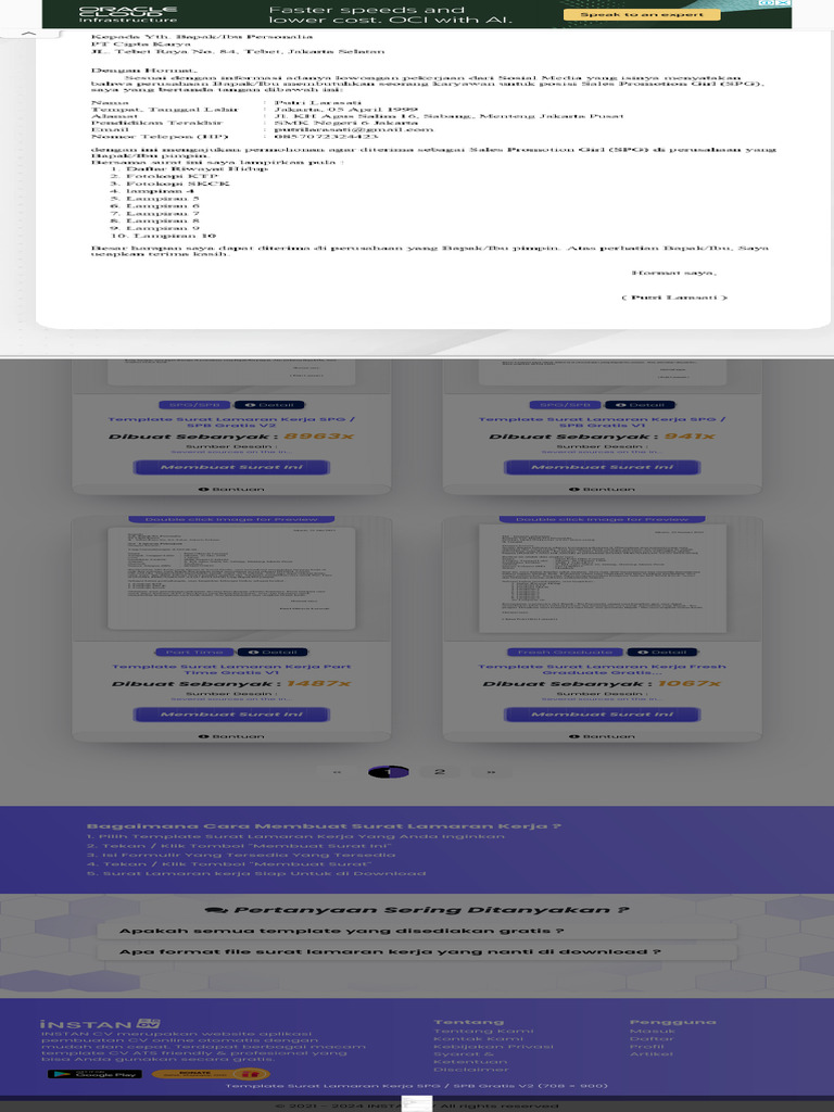 Buat Surat Lamaran Kerja Online Gratis Instan Dalam 5 Menit PDF