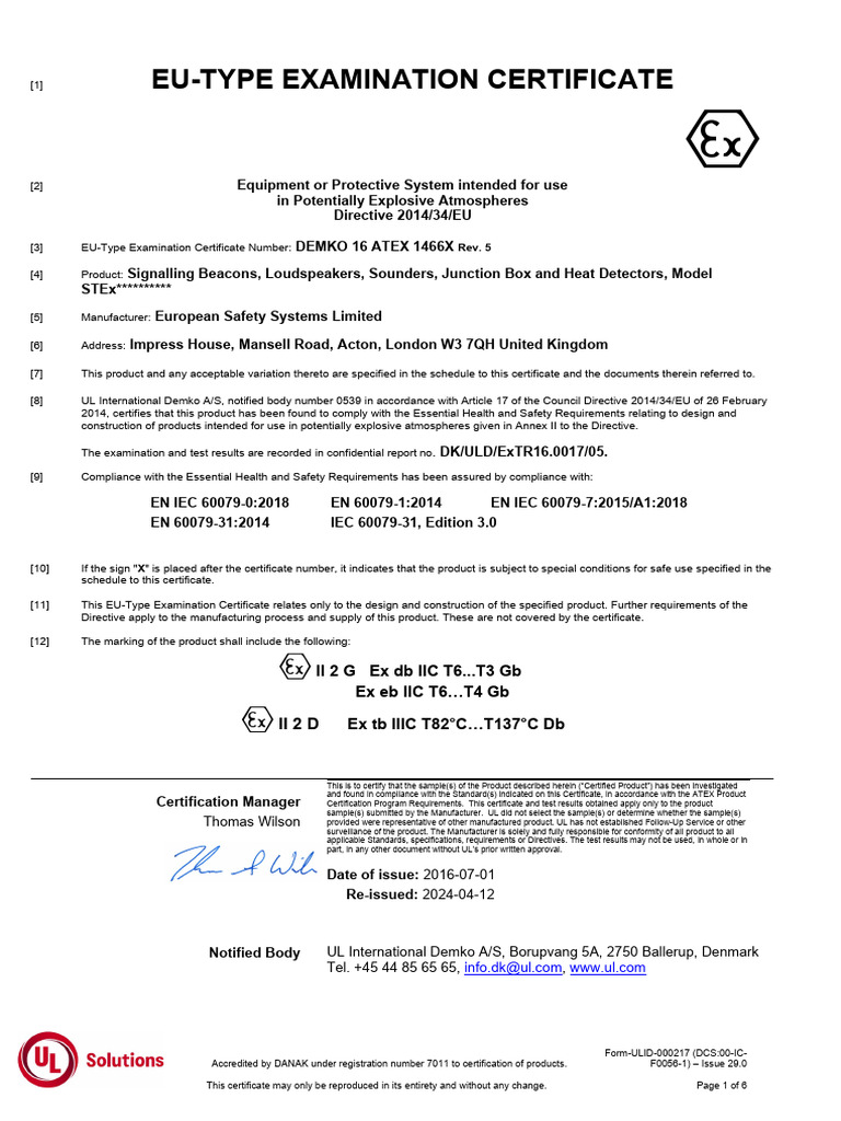 ATEX Certification for Signaling Devices | PDF | Resistor | Electrical ...