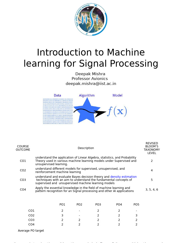 Machine Learning for Signal Processing | PDF | Machine Learning ...