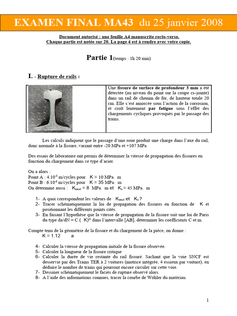 Analyse des fissures dans les rails de train | PDF | Acier | Sciences ...