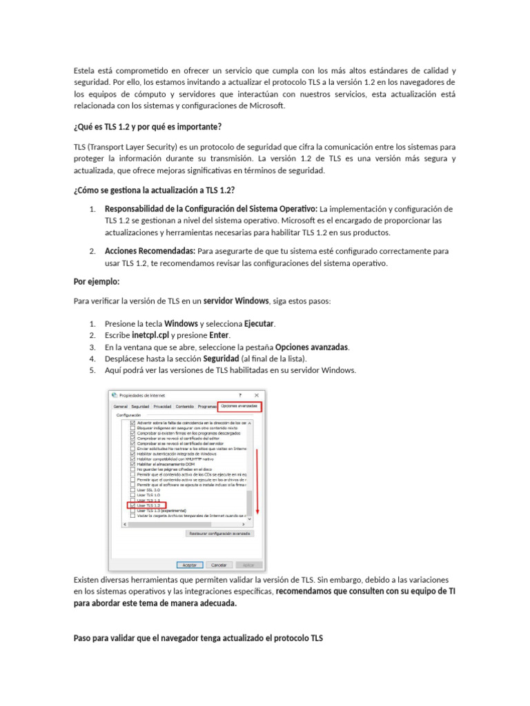 Actualiza a TLS 1.2 en Microsoft | PDF | Transport Layer Security ...