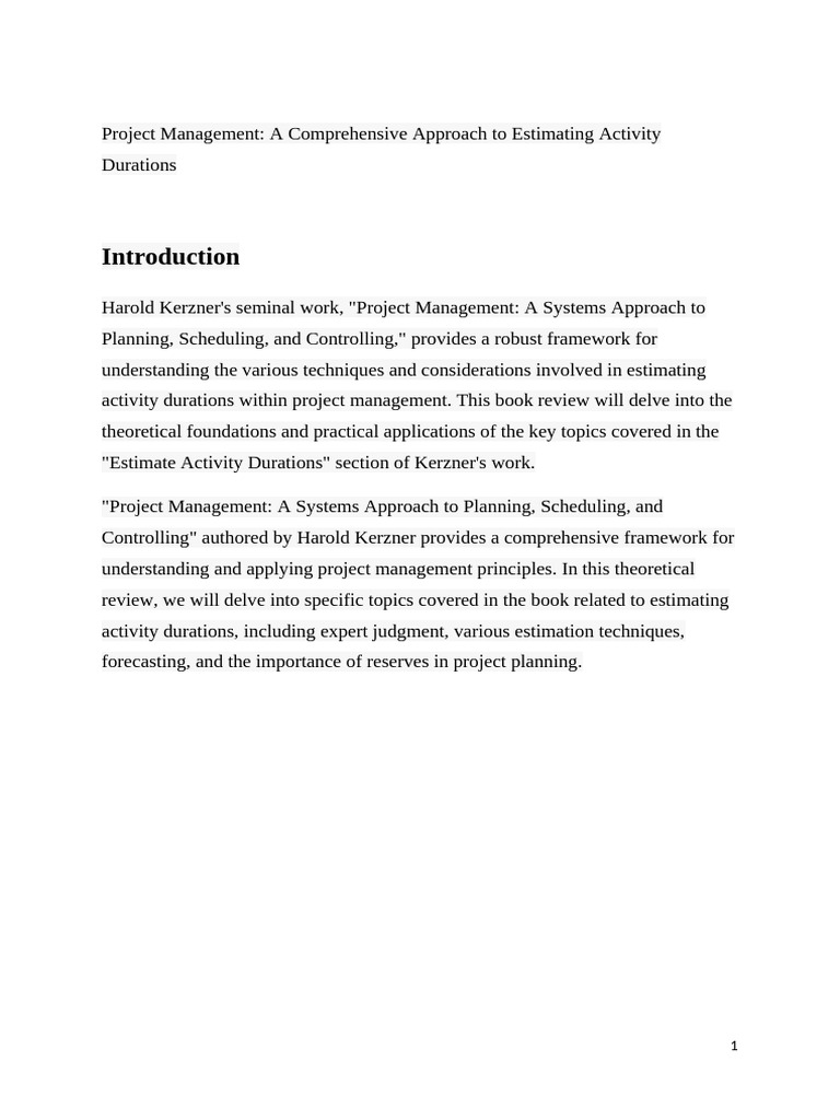 Book Review Pdf Forecasting Project Management