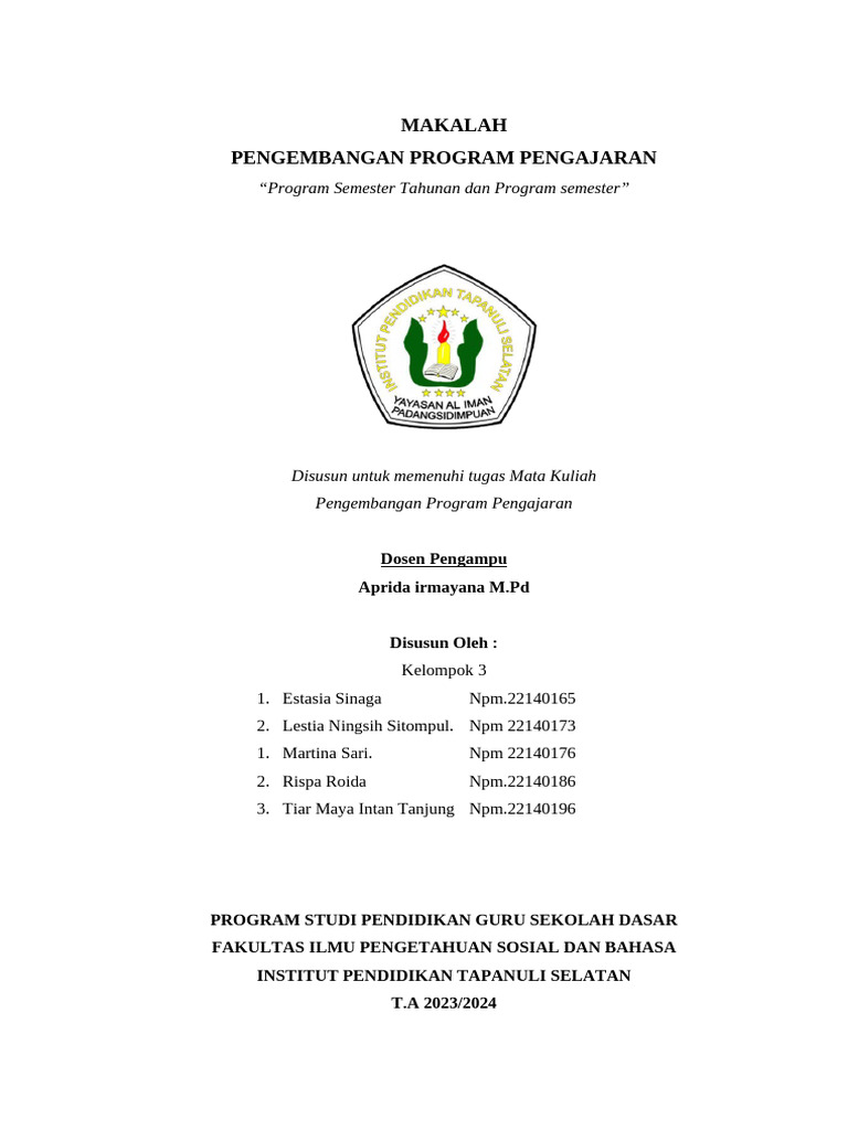 38 Program Tahunan Dan Program Semester Pdf