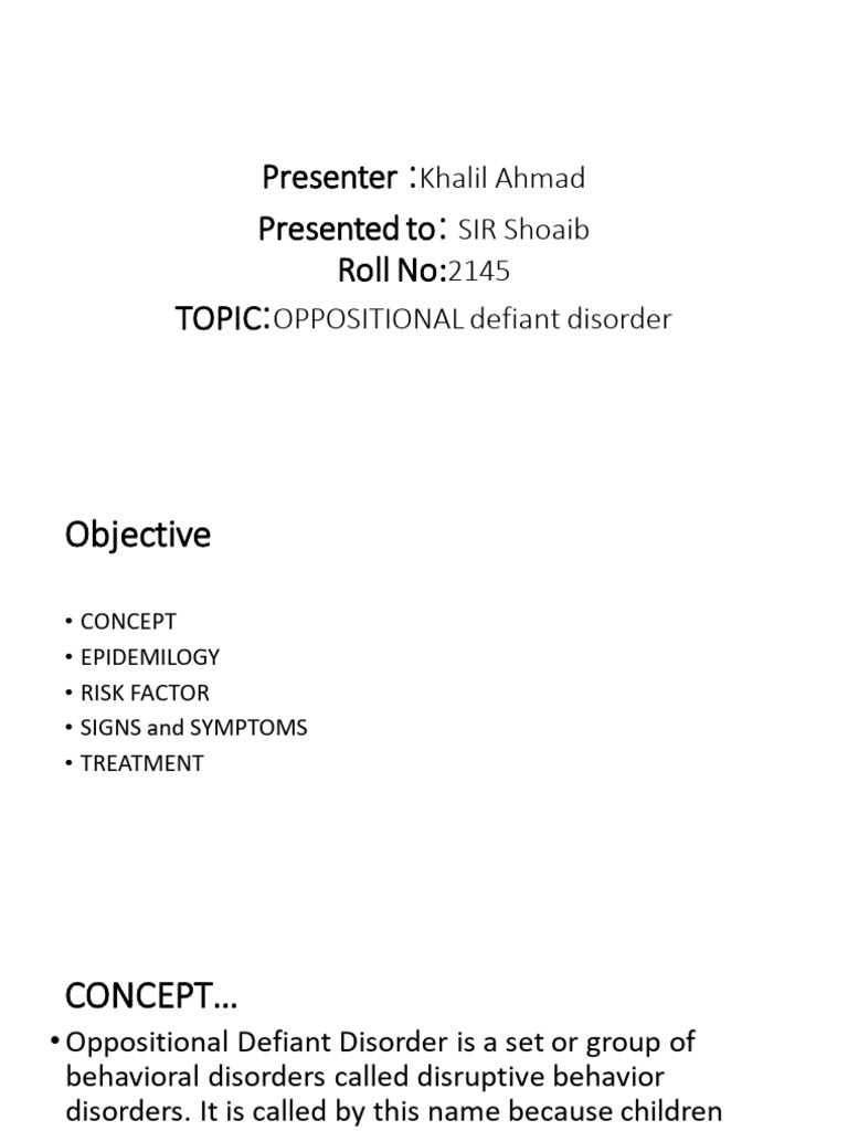 Understanding Oppositional Defiant Disorder | PDF | Mental Disorder ...