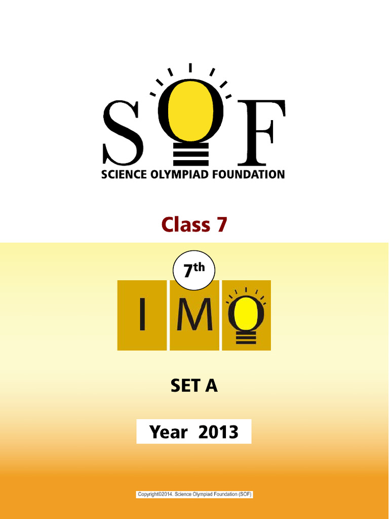 7th IMO Set A Logical Reasoning Questions | PDF | Collation | Orthography