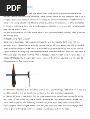 Tuning Your Recurve Bow – Part #1