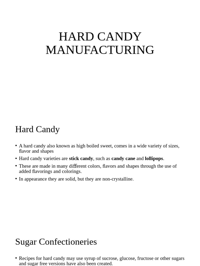 Hard Candy Manufacturing | PDF | Sucrose | Fructose