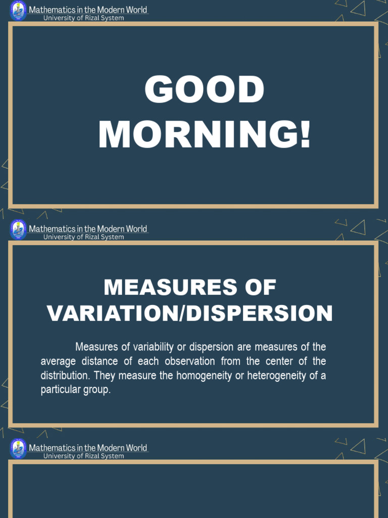 Module 5 Measures of Dispersion | PDF | Standard Deviation | Data Analysis