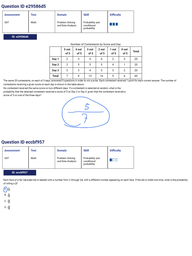 Probability sat collegeboard questionbank pdf sat rock geology 