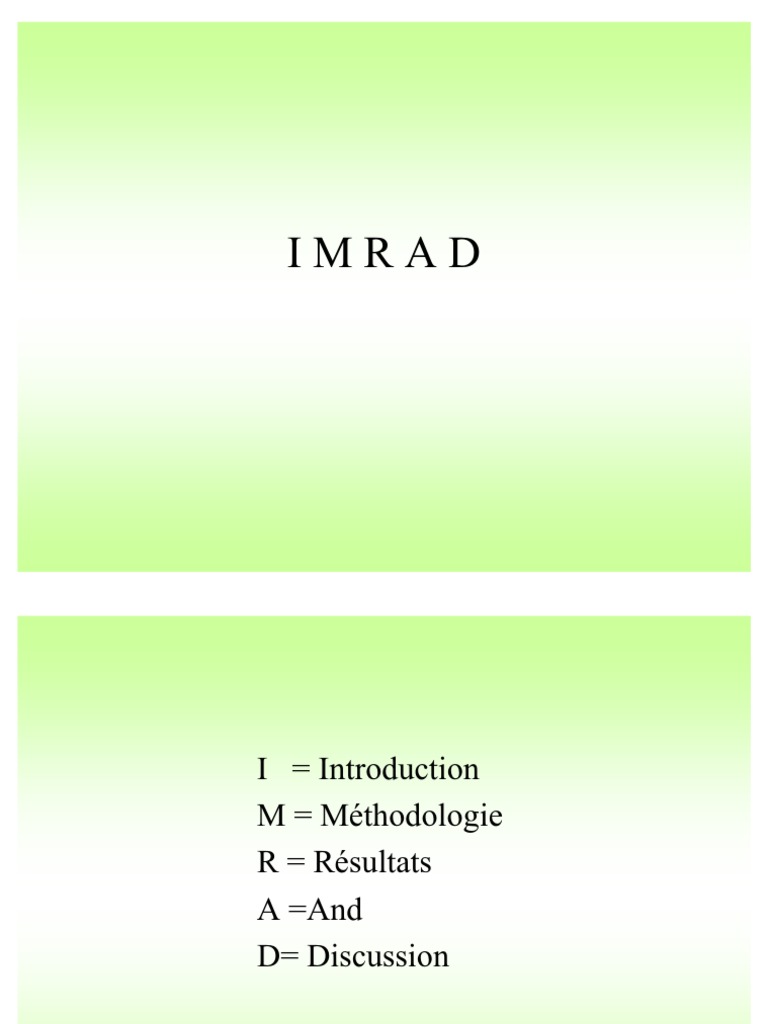 Guide sur la méthode IMRAD | PDF