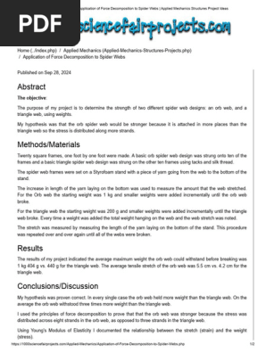 Application of Force Decomposition to Spider Webs _ Applied Mechanics Structures Project Ideas