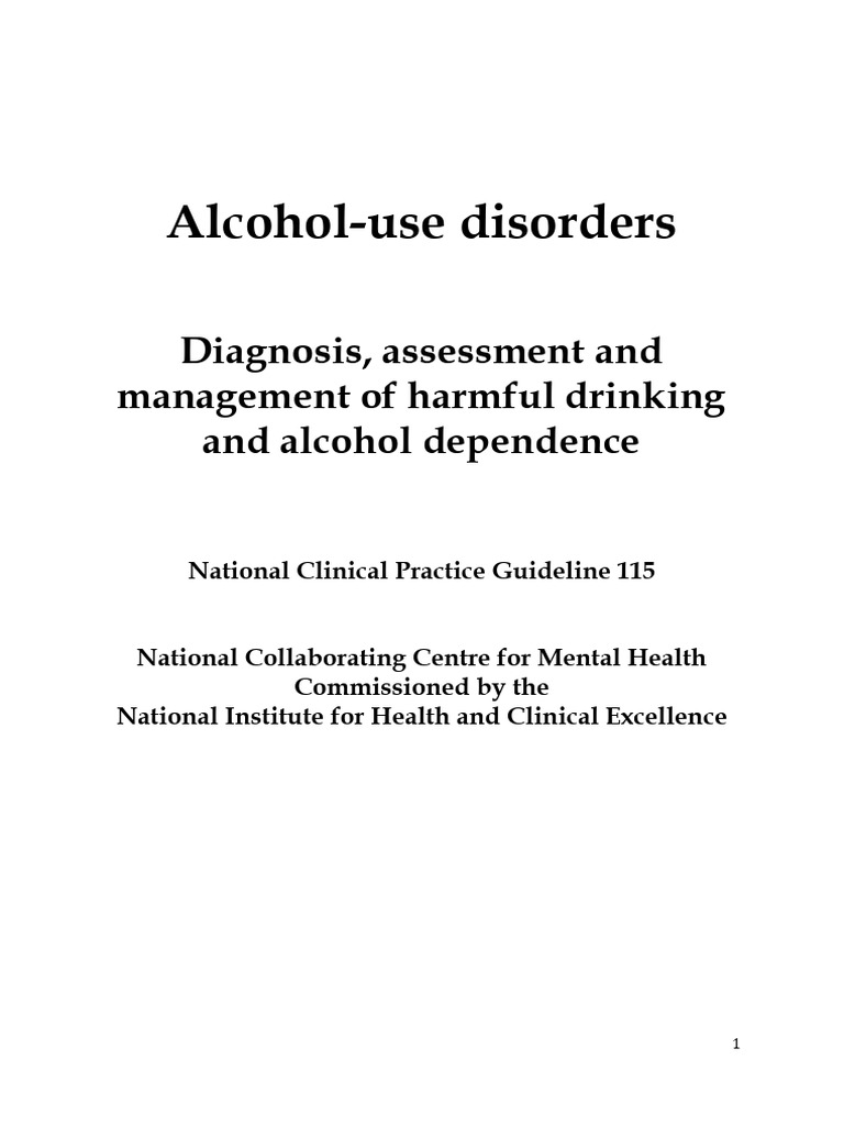 Alcohol Use Disorders: Diagnosis & Management | PDF | Alcoholism ...