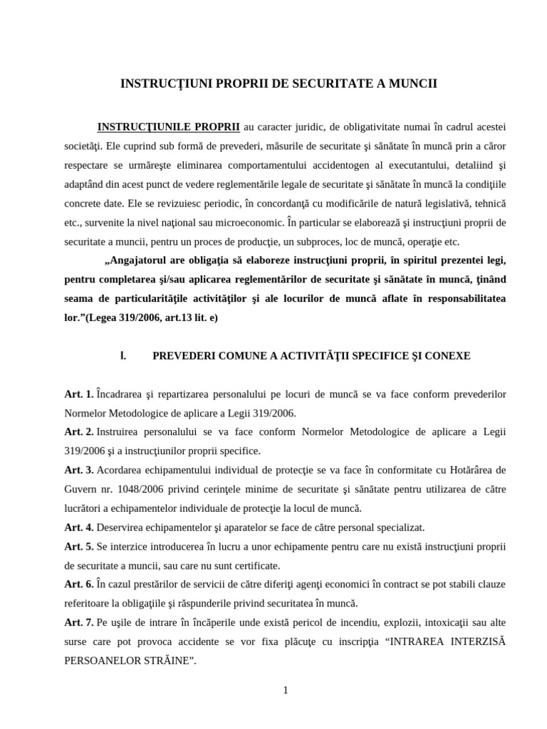 Instructiuni Proprii | PDF