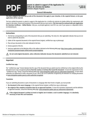 FO Documents Support Application Selection Certificate a-1520-AA