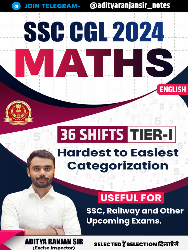 SSC CGL PRE 2024 MatheMatics (English) Hard To Easy | PDF | Circle ...