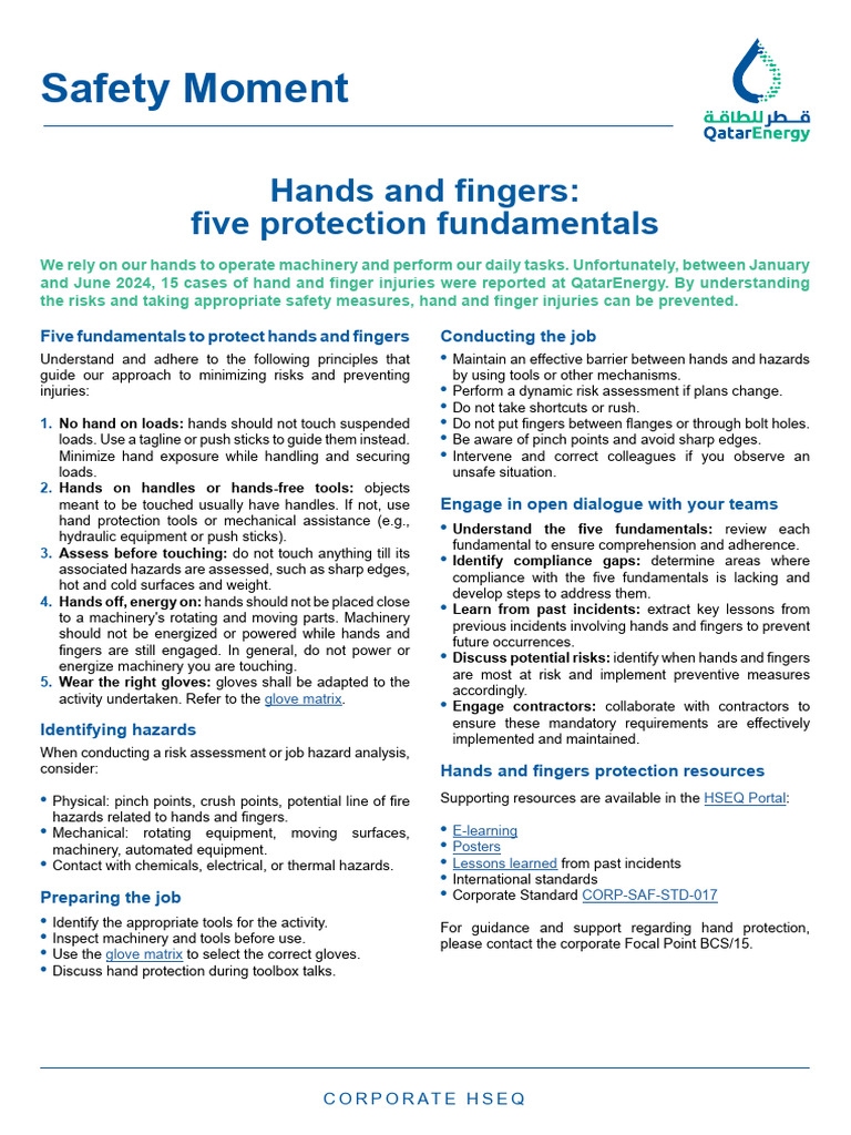 Hand Safety: Five Protection Fundamentals | PDF | Risk | Machines