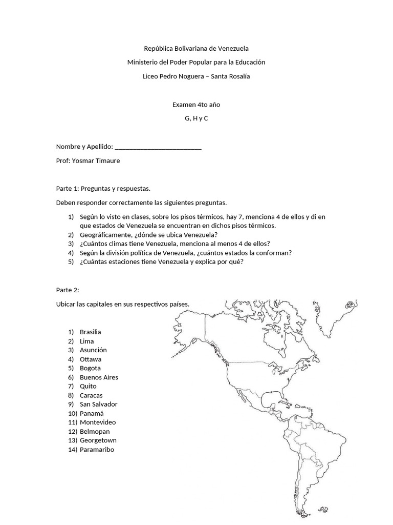Examen de 4to | PDF