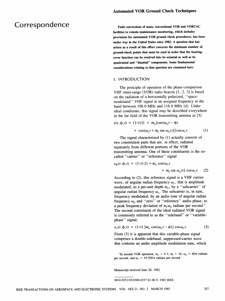 Automated VOR Ground Check Methods | PDF | Electronics ...