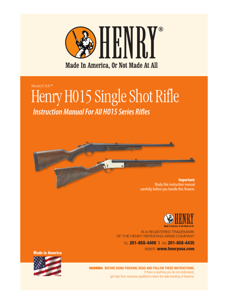 Henry H015 Rifle Series User Manual | PDF | Gun Barrel | Firearms