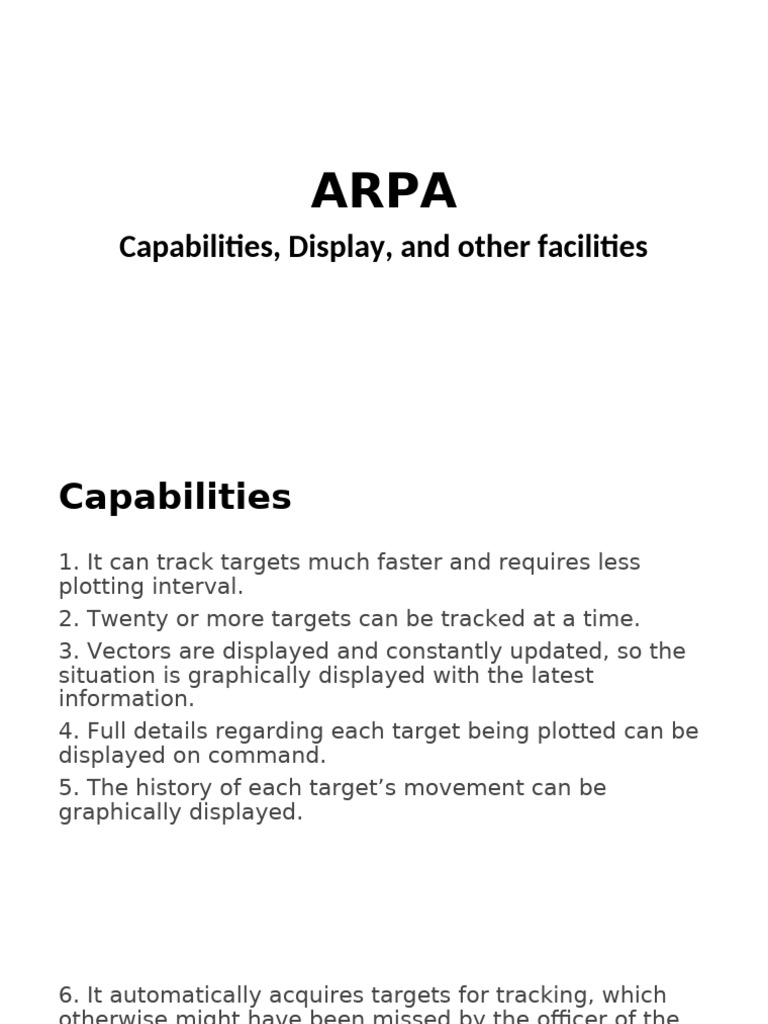 ARPA Target Tracking and Display Features | PDF