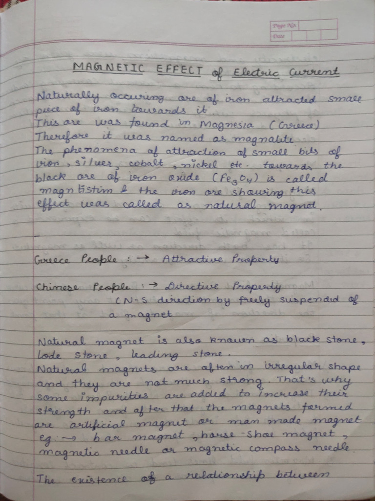 Physics Chapter Magnetic Effect of Electric Current | PDF | Materials ...