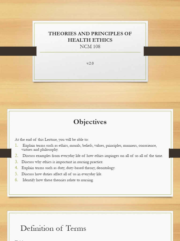 Health Ethics Theories for Nursing Practice | PDF | Organ Donation ...
