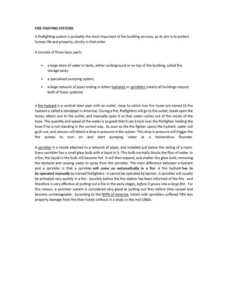 Fire Fighting System | PDF | Fire Sprinkler System | Pipe (Fluid ...