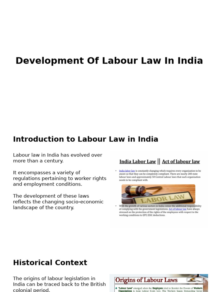 Development of Labour Law in India | PDF | Labour Law | Employment