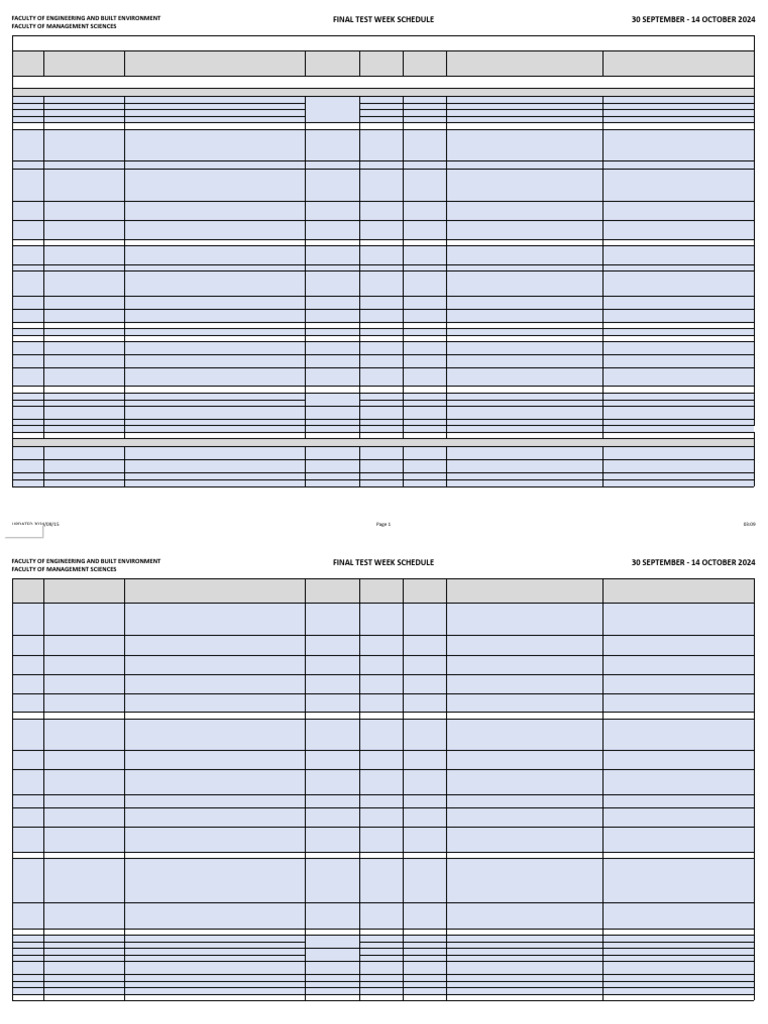 Final Test Week 3 Schedule 30sept-14oct | PDF | Entrepreneurship | Business