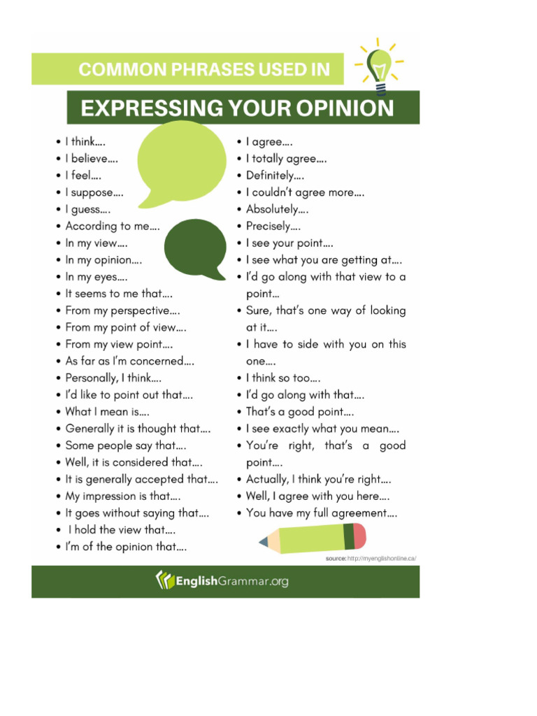 Expression To Give Opinion | PDF