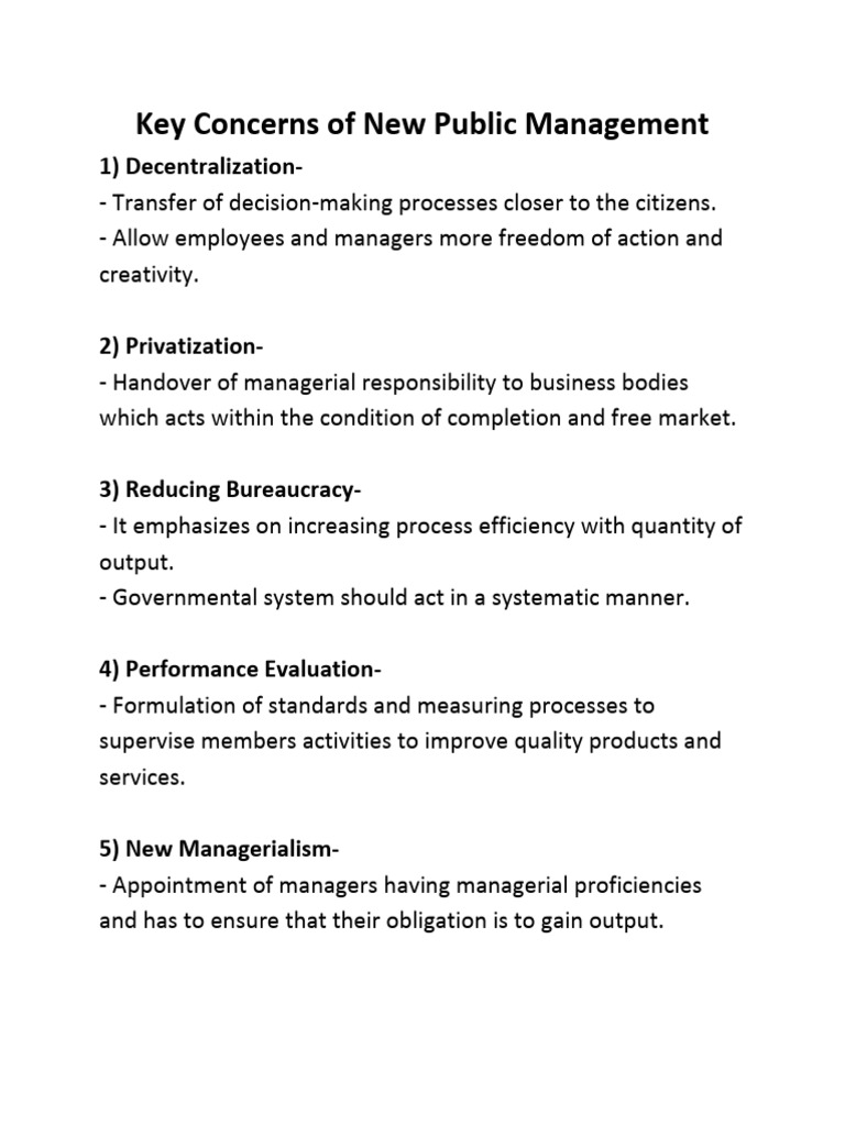 Critiques of New Public Management | PDF | Governance | Decentralization