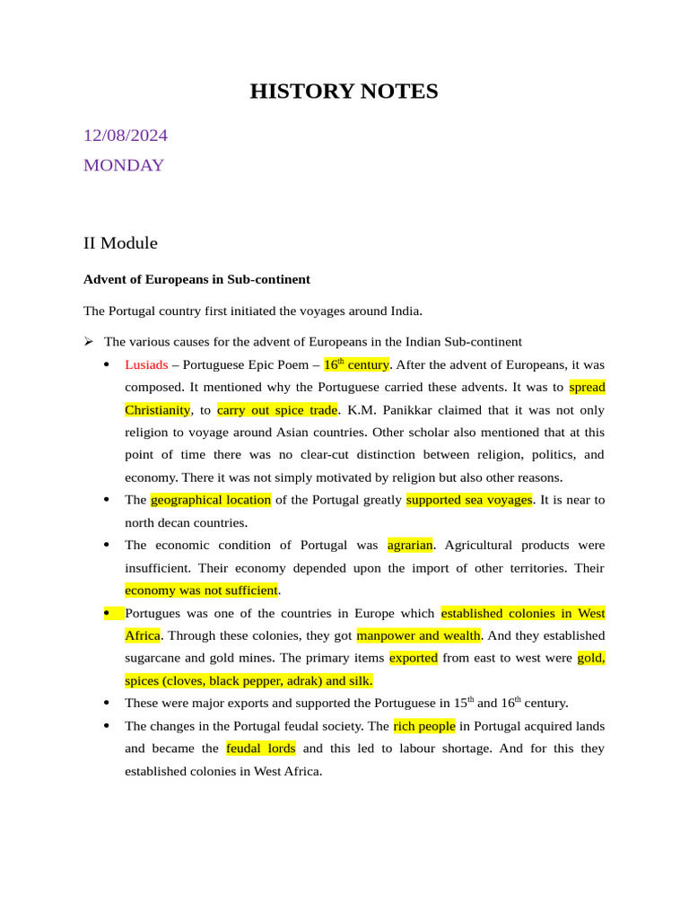 European Advent in Indian Subcontinent | PDF | East India Company ...