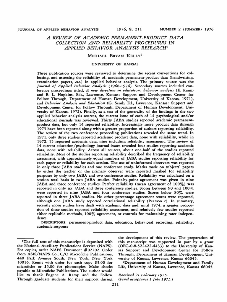 a-review-of-academic-permanent-product-data-colletion-and-reliabilty