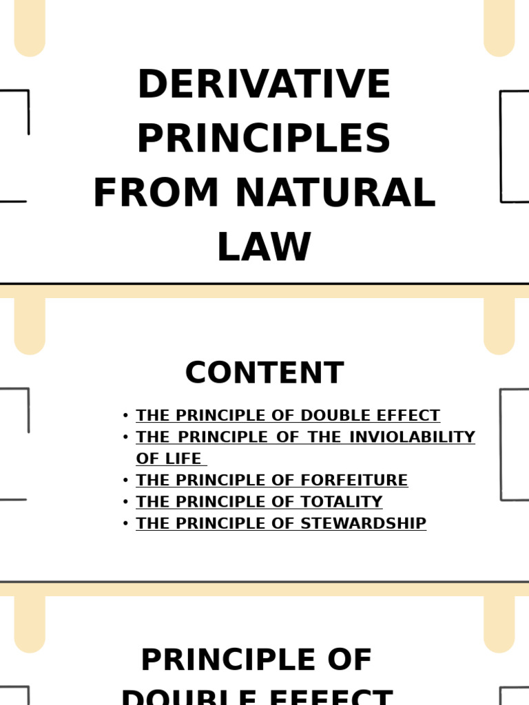 Natural Law Derivative Principles | PDF