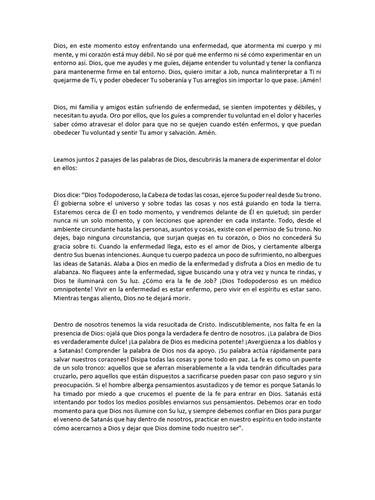 Oraciones de fe y sanación divina | PDF | Oración | Cristo (título)