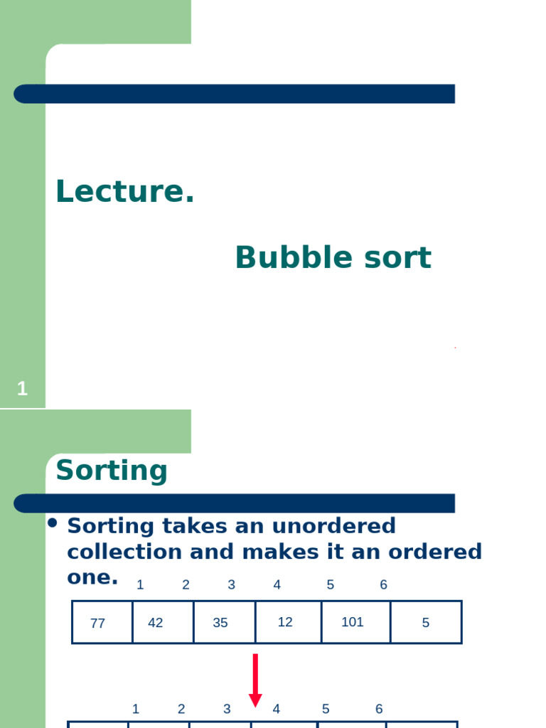 5 Lecture Bubble Sort and Analysis | PDF | Algorithms | Applied Mathematics