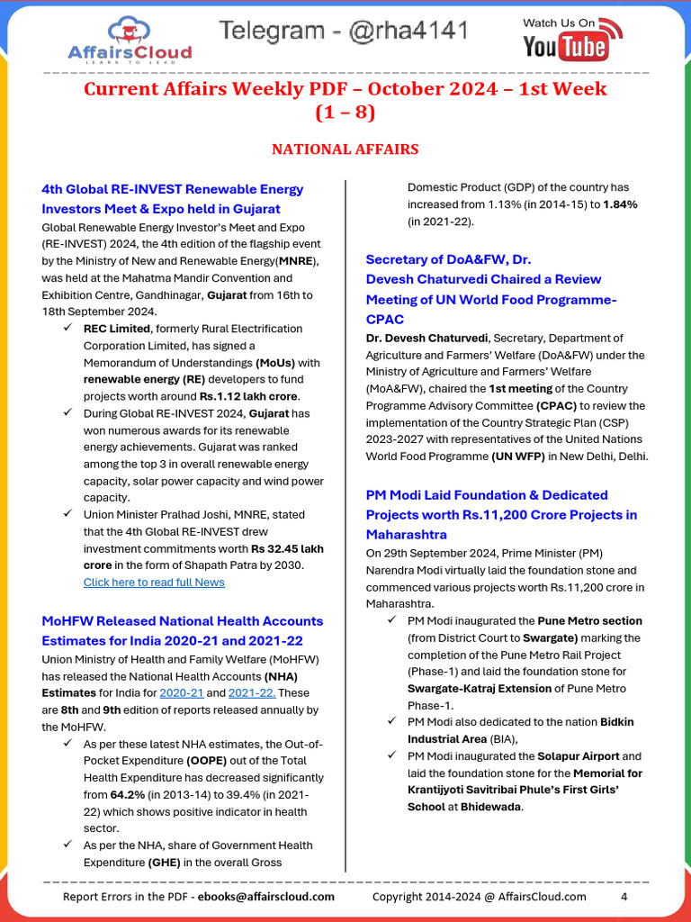 AC Oct 2024 1st Week Content English PDF - Watermark | PDF | Securities ...