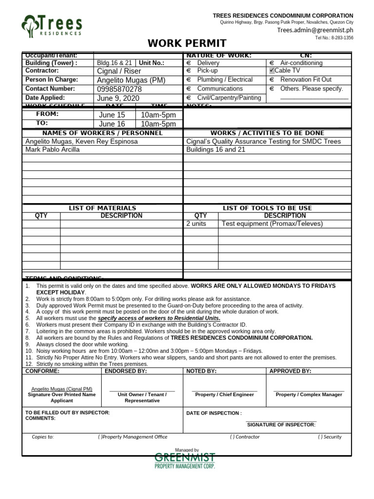 WORK PERMIT (Revised) | PDF