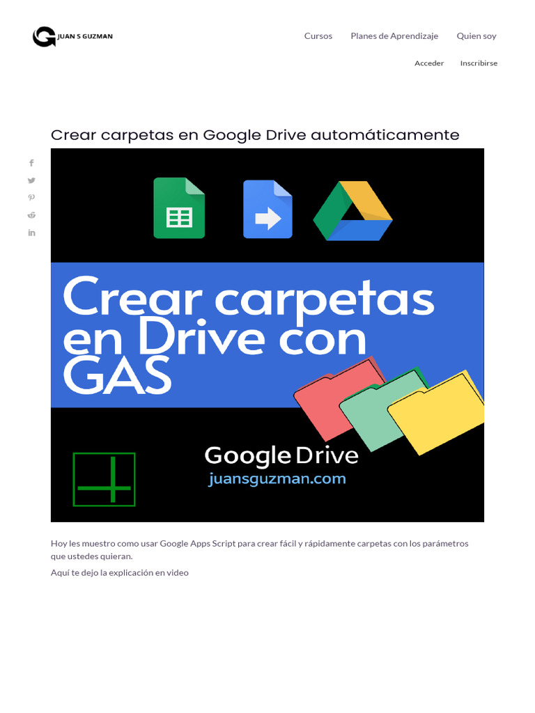 Crear Carpetas en Google Drive Automáticamente - JuanSGuzman | PDF ...