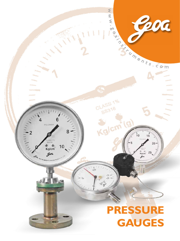 Pressure Gauge Product Catalogue | PDF | Pressure Measurement ...