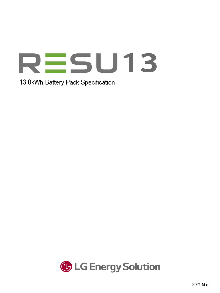 13.0 kWh Battery Pack Specifications | PDF | Fuse (Electrical ...