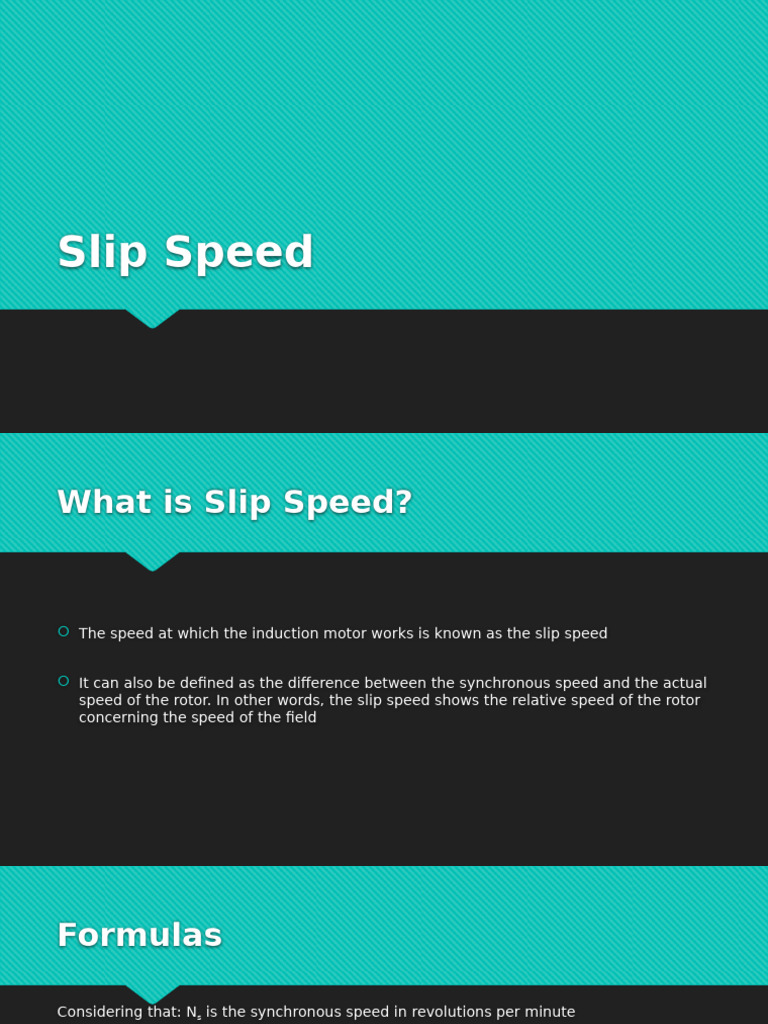 Understanding Slip Speed in Induction Motors | PDF