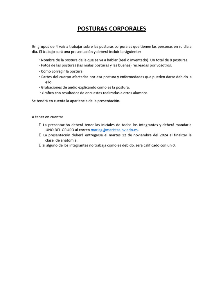 Postural Corporales | PDF | Relaciones personales, crianza y desarrollo ...