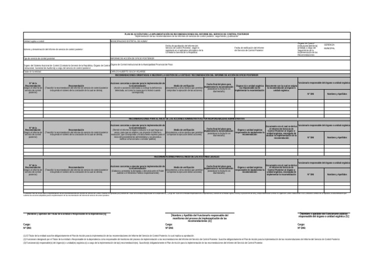 Plan de Acción para Mejorar Gestión Municipal | PDF | Documento de ...