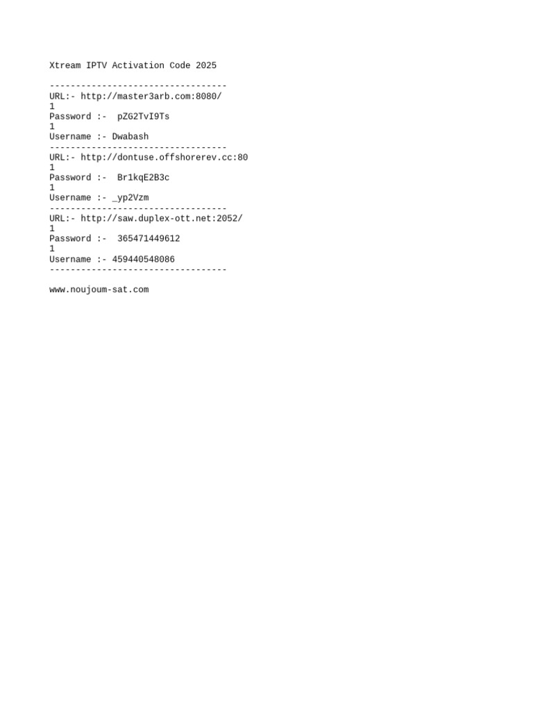 Xtream IPTV Codes for 2025 | PDF